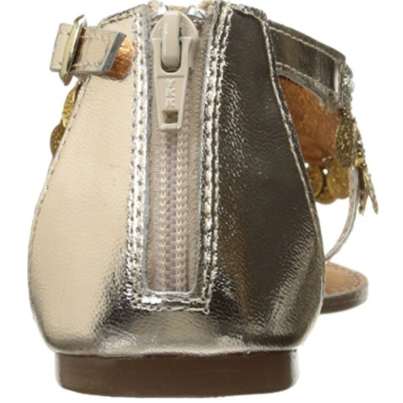 Gold Leather Bohemian Embellished Charms Sandals - Picture 7 of 7